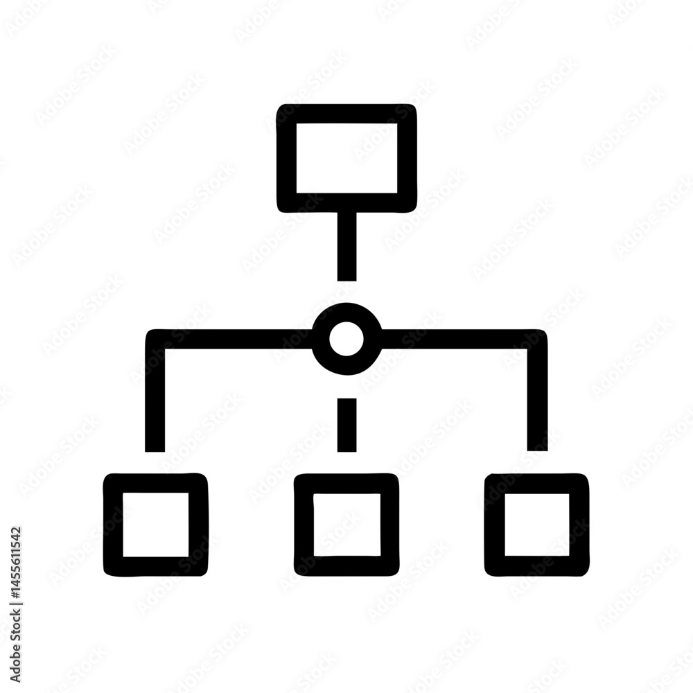 Hierarchical Data Flow Structure Icon Design Hierarchical Data Flow Structure Icon Design