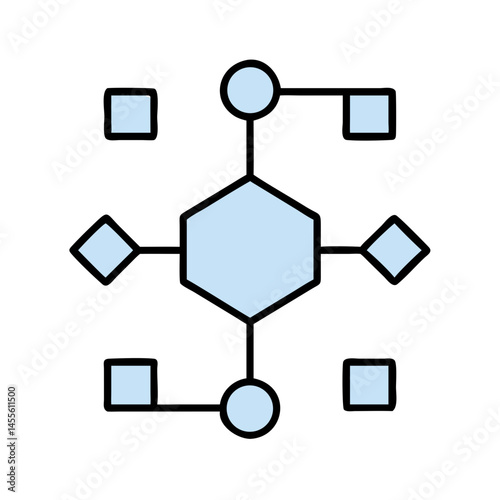 Hierarchical Data Flow Structure Icon Design