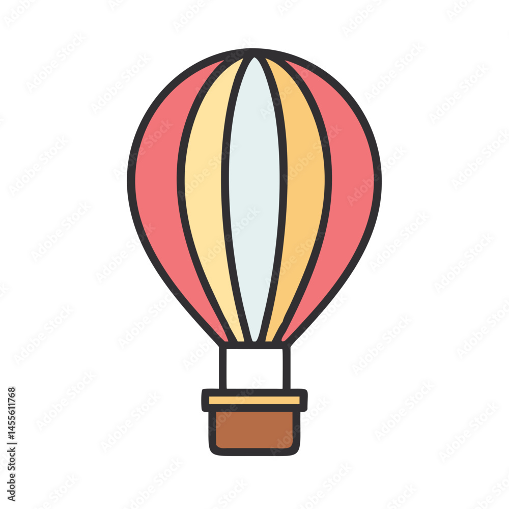 Naklejka premium Hot Air Balloon Flight Icon Design
