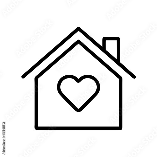 House with Heart Symbol Icon Design