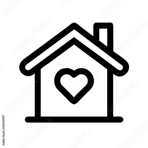 House with Heart Symbol Icon Design
