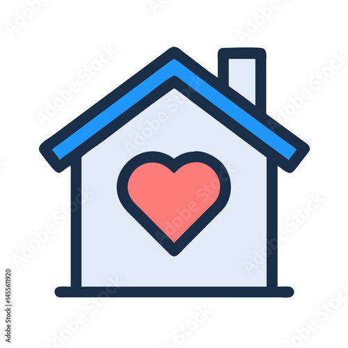 House with Heart Symbol Icon Design