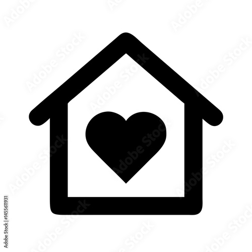 House with Heart Symbol Icon Design