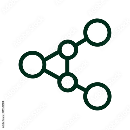 Interconnected Nodes Network Link Icon Design