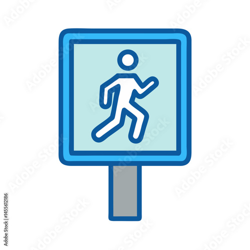 Jogging Area Pathway Sign Icon Design