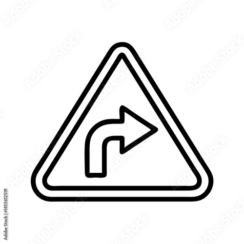 Left Turn Warning Signal Icon Design