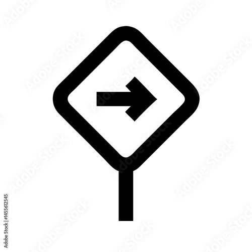 Left Turn Warning Signal Icon Design
