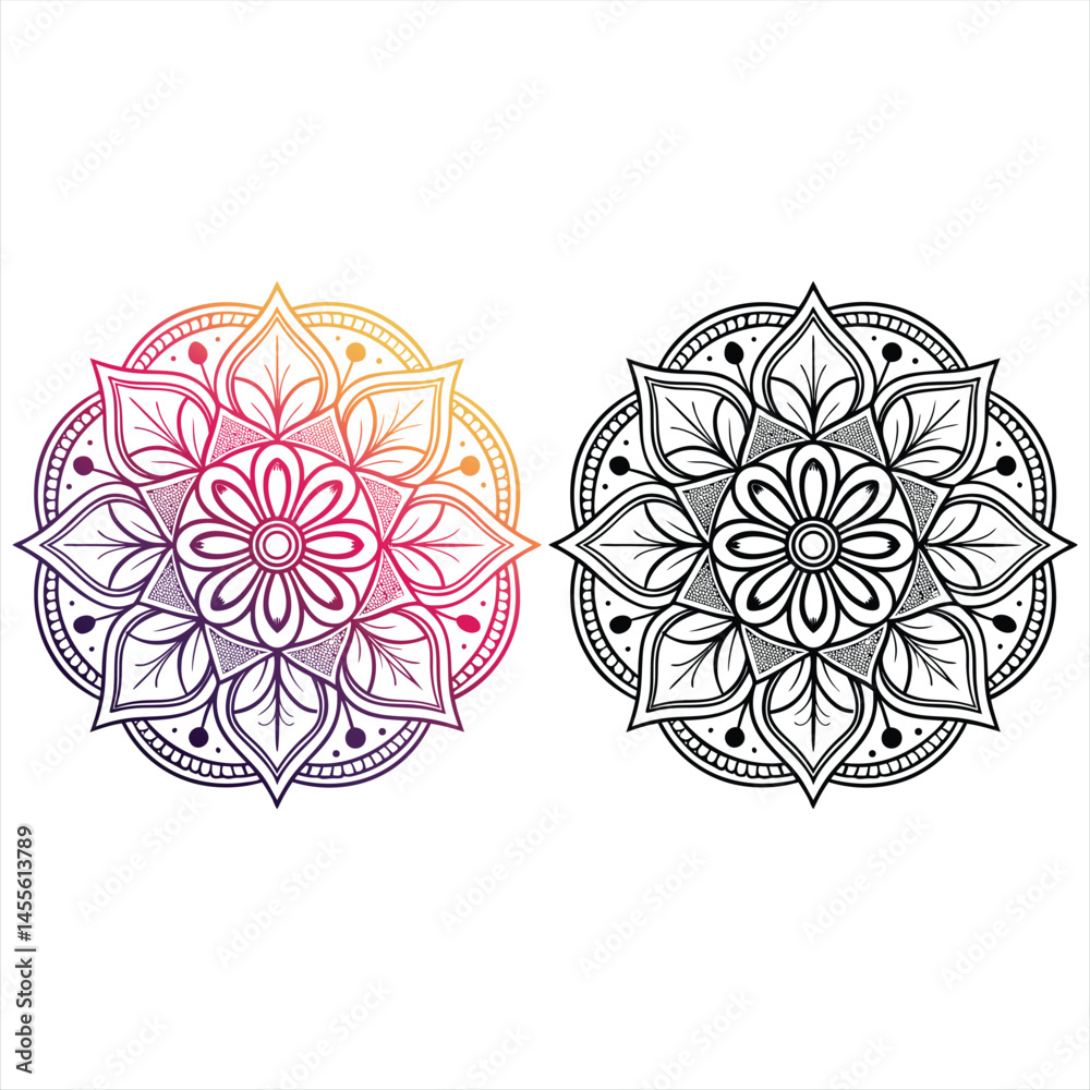Mandala Colorida arte Vetorial Premium para Inspiração e Criatividade