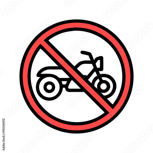 Motorcycle Prohibited Icon Design