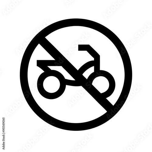Motorcycle Prohibited Icon Design