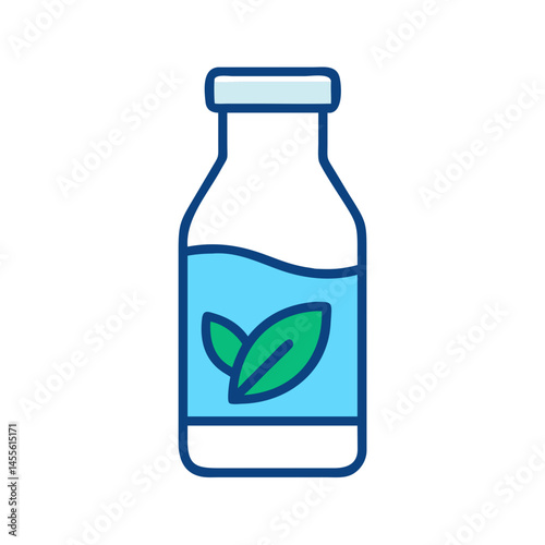 Organic Milk Bottle Icon Design