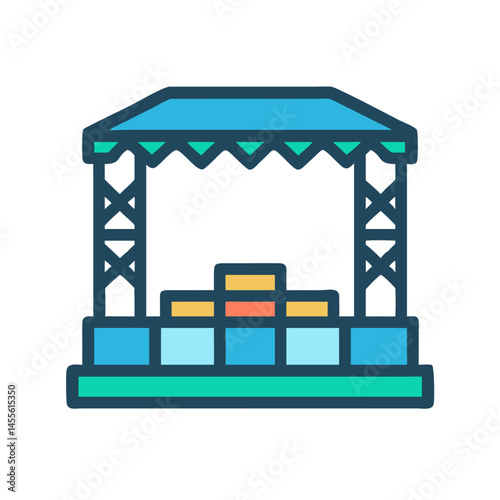 Outdoor Stage Platform Icon Design