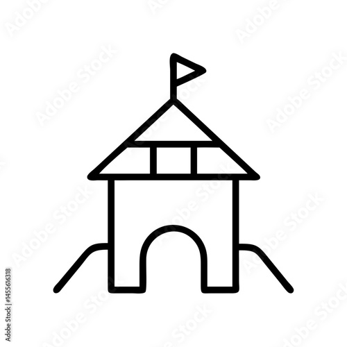Playhouse Structure with Flag Icon Design