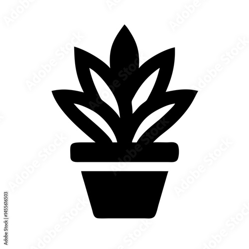 Potted Plant Decor Icon Design