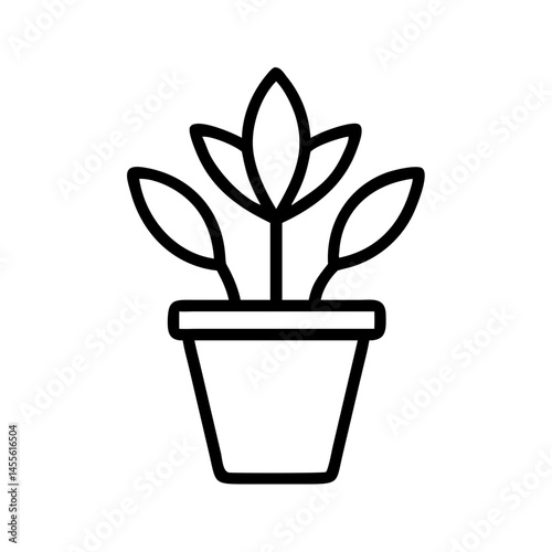 Potted Plant Decor Icon Design