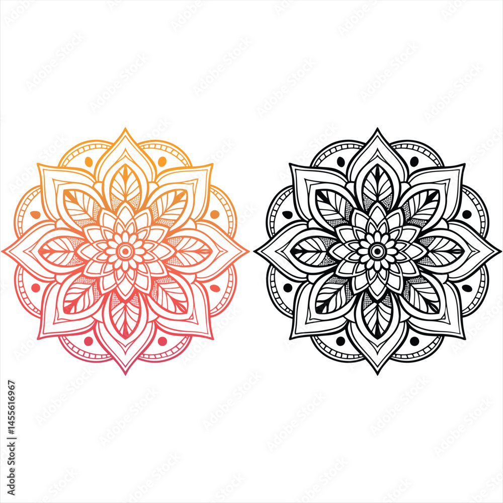 Mandala Colorida arte Vetorial Premium para Inspiração e Criatividade