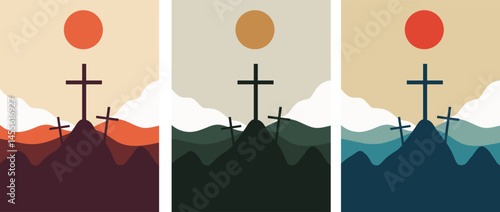 A Holly Cross vector for ascension day