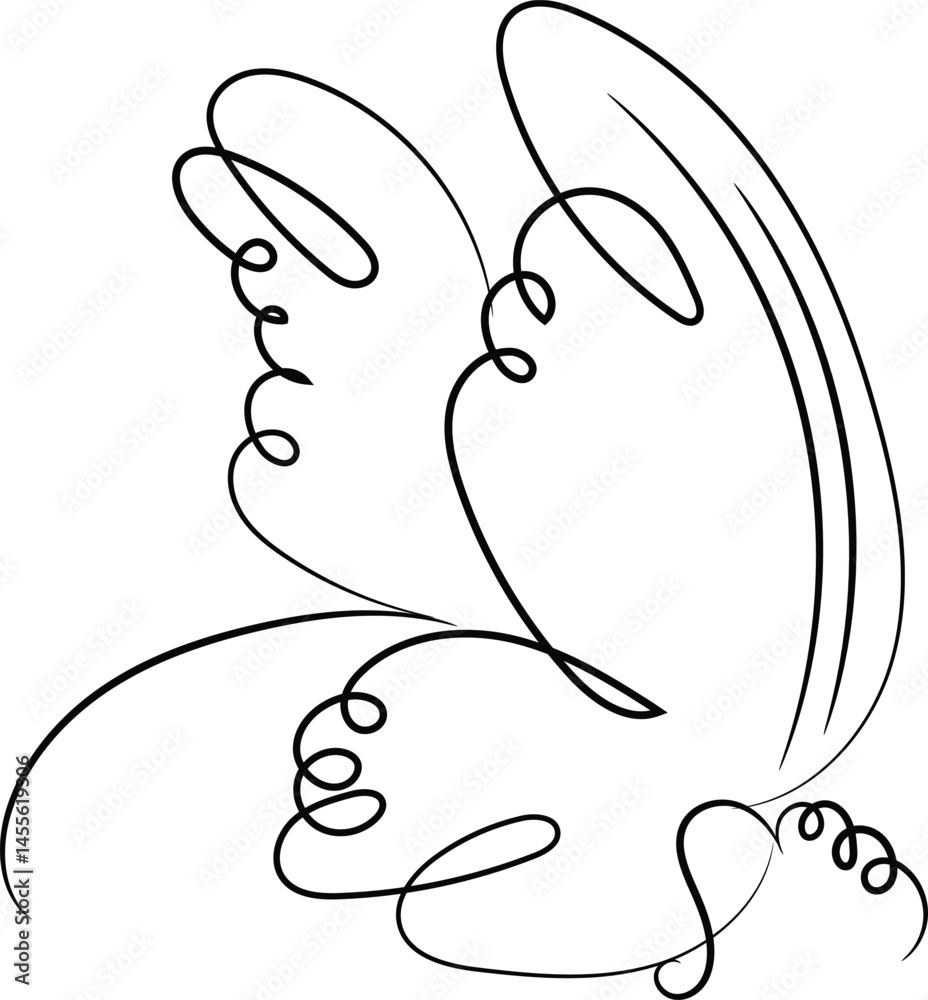 Obraz premium Elegant Single Line Butterfly Drawing Minimalist Art Design