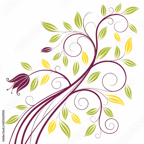 Abstract representation of plant growth with flowing organic lines and vibrant hues