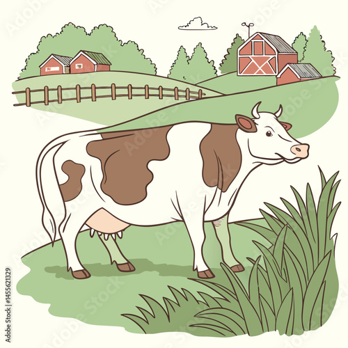 dairy cow livestock fat body ready to harvest Adobe Illustrator Artwork