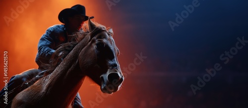 Wallpaper Mural Rodeo rider competing arena dramatic lighting action shot Torontodigital.ca