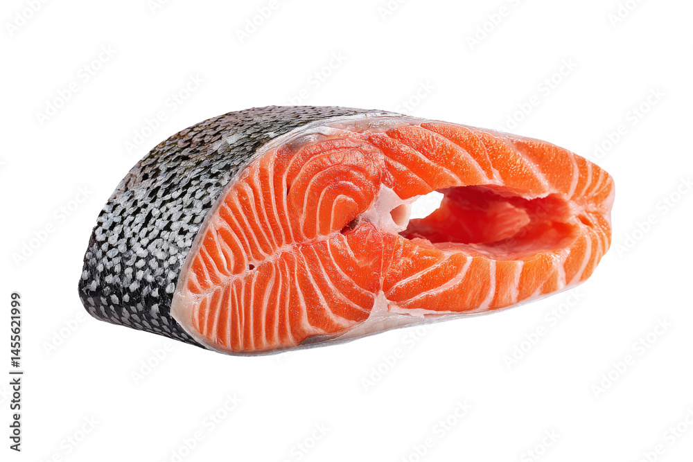 Fresh raw salmon slice isolated on transparent background. Fresh raw salmon slice isolated on transparent background.