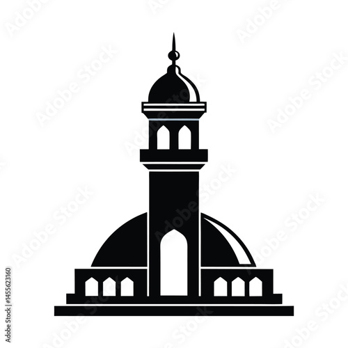 Minaret icon of silhouette vector illustration on white background