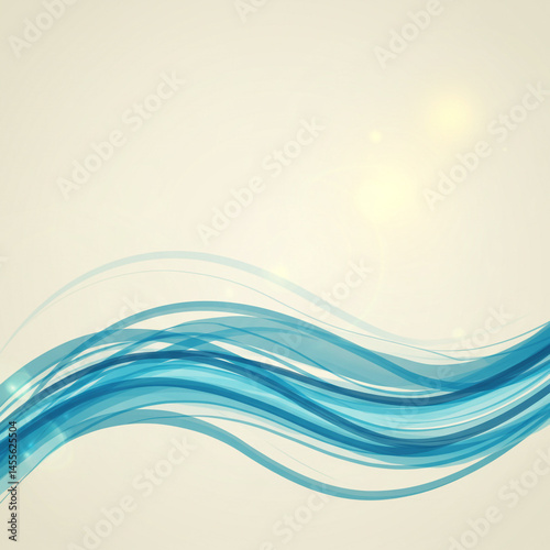 Abstract Blue Waves Flowing...