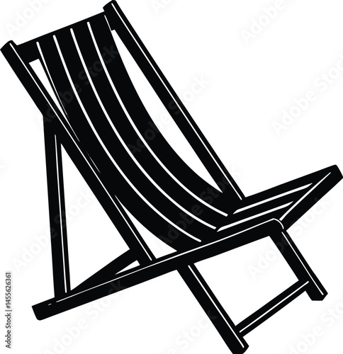 deck chair folded on white background  .eps