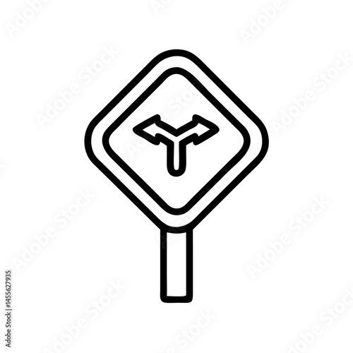 Roundabout Ahead Road Sign Icon Design