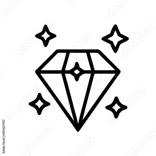 Rounded Diamond Sparkle Icon Design