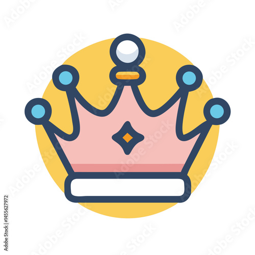 Royal Crown Winner Trophy Icon Design