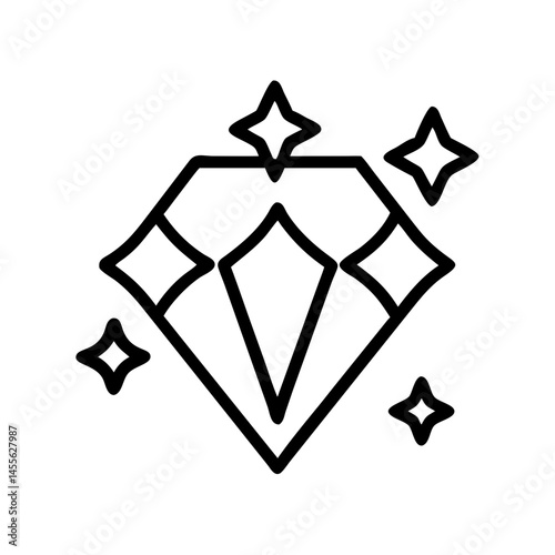 Rounded Diamond Sparkle Icon Design