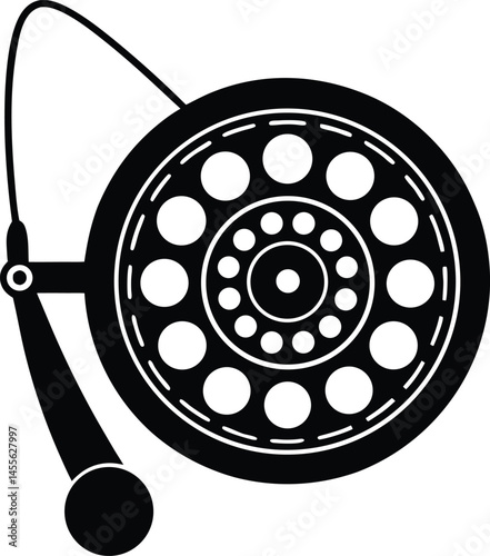 fishing reel on white background  .eps