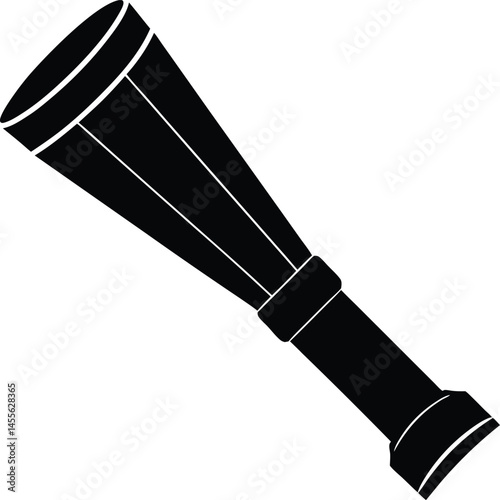 flashlight with beam pointing sideways on white 