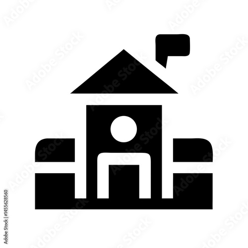 School Playground Building Icon Design