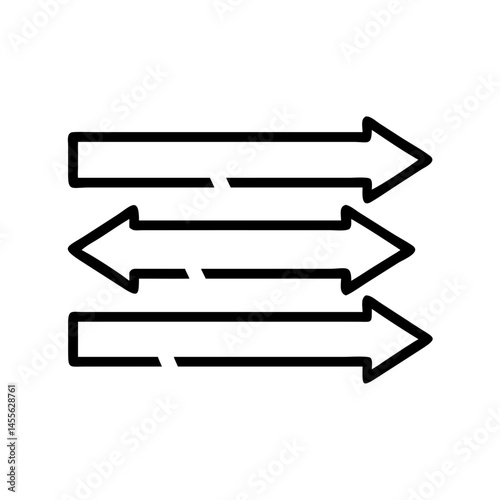 Sequential Arrow Labels Flow Icon Design