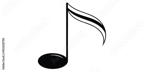 music note icon silhouette clean look vector illustration