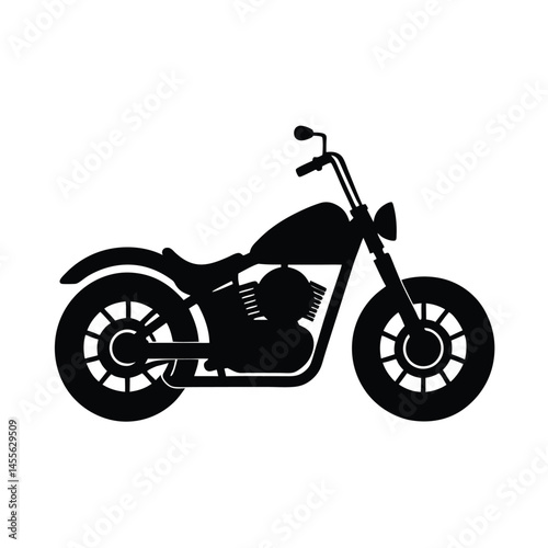 minimal chopper motorcycle vector art silhouette