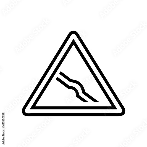 Steep Grade Ahead Warning Icon Design