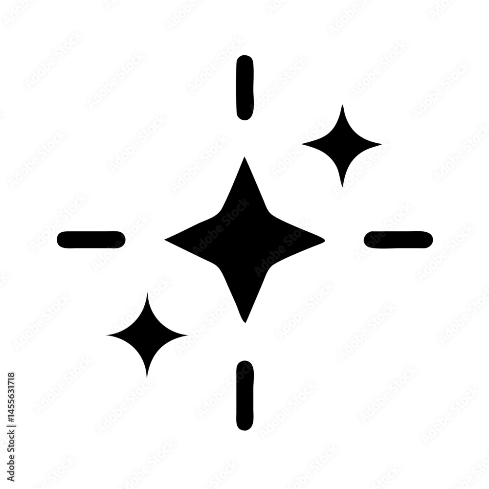 Fototapeta premium Thin Four Point Sparkle Icon Design