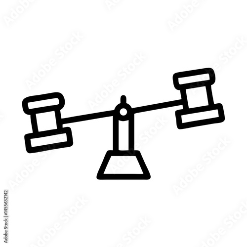 Twin Seesaws Playground Structure Icon Design
