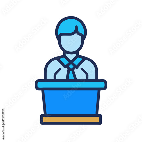Voter Speaking at Podium Icon Design