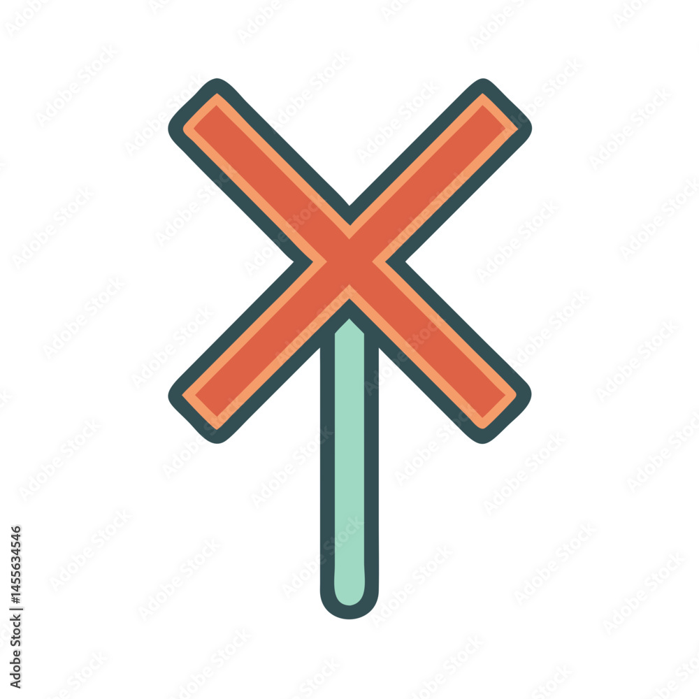 Obraz premium Voting Crossed Ballot Sign Icon Design