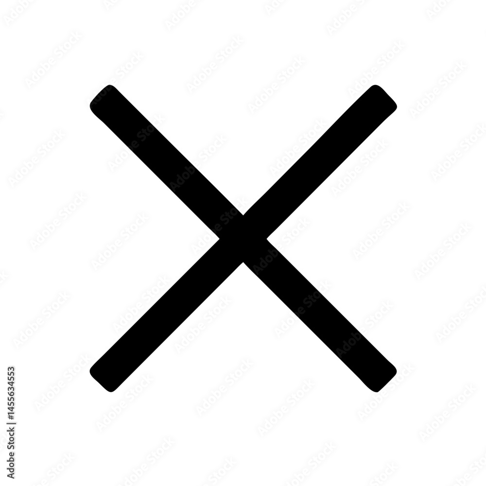 Obraz premium Voting Crossed Ballot Sign Icon Design