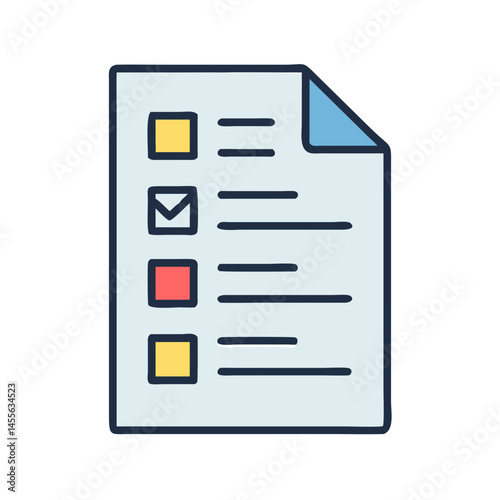 Voting Checklist Paper Form Icon Design