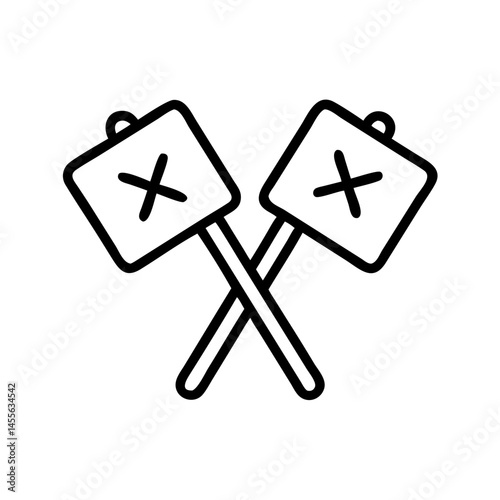 Voting Crossed Ballot Sign Icon Design