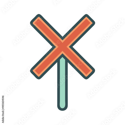 Voting Crossed Ballot Sign Icon Design