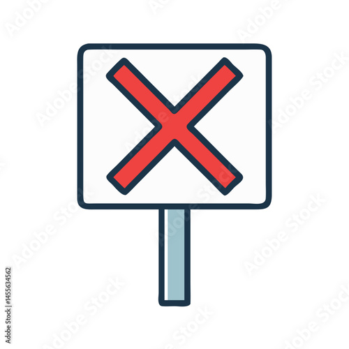 Voting Crossed Ballot Sign Icon Design