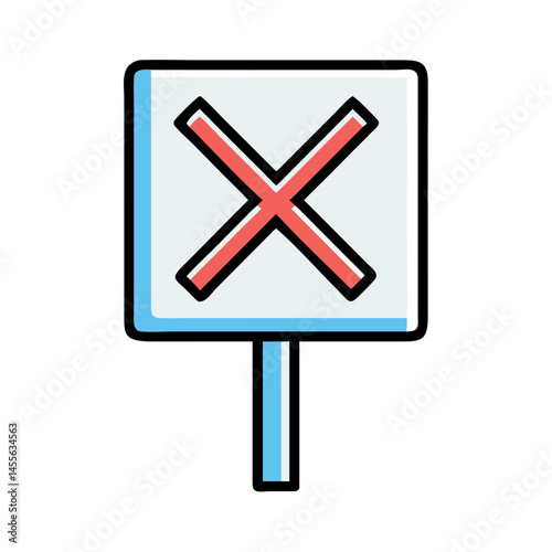 Voting Crossed Ballot Sign Icon Design